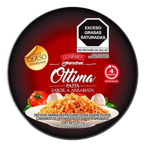 Maruchan Ottima Bowl Estilo Arrabiata 87.5g/6 Pz
