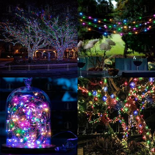 Imagen 4 de 10 de Alambre Luces Led 45 Metros Multicolor Exterior 220v Navidad