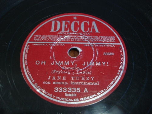 Pasta Jane Turzy Acomp Instrumental Decca C69