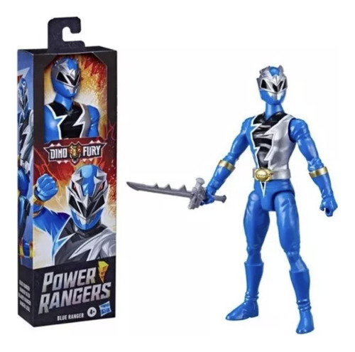 Figura Power Rangers Dino Fury Blue Azul Ranger 