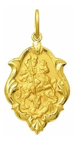 Medalha São Jorge Em Ouro18k Pingente Ornato.01