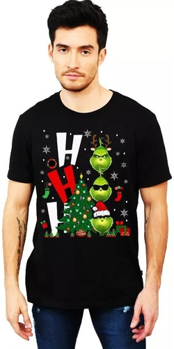 Polo Grinch Navidad Ho Ho Ho Algodón Reactivo Talla Completa