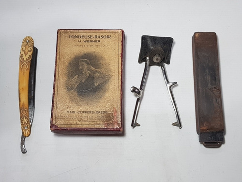 Imagen 1 de 9 de Antiguo Set X3 Pelu Niños Navaja Máquina Asentador Mag 58156