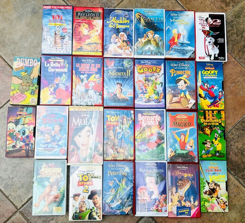 Lote 26 Películas Vhs Disney Sirenita Aladdin Bella Bestia 