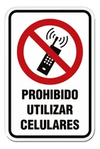 Comprar Cartel Prohibido Utilizar Teléfonos Celulares - 30cm X 45cm.