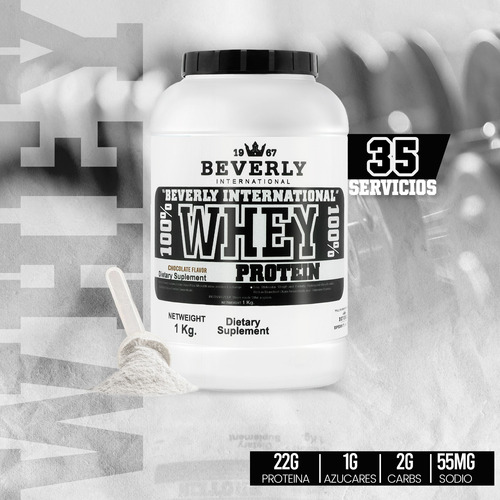 Beverly Proteína 100% Whey 1 Kg 26 Servicios Chocolate