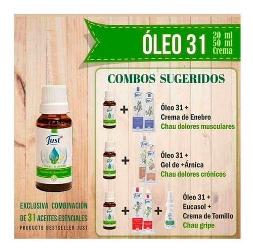 Imagen 7 de 10 de Oleo 31 De 20ml Swiss Just Producto Original Envío Gratis