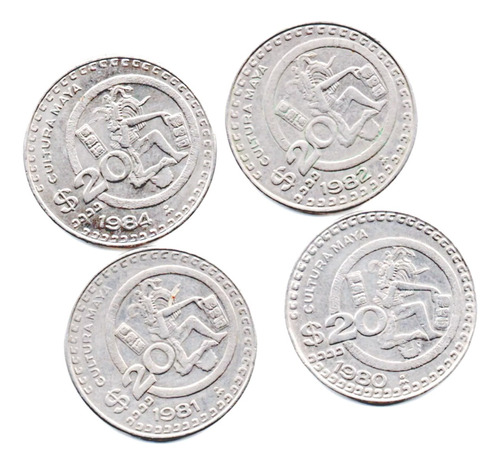 Moneda $20  Pesos Colección    1980, 1981,1982 1984  Nuevas