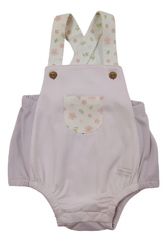 Overol Rosa Spring 100% Algodón Pima Para Bebé Niña
