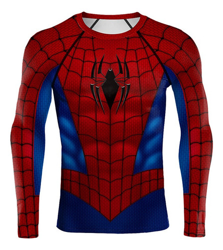 Camiseta De Manga Larga De Spider-man Para Hombre Running Fi