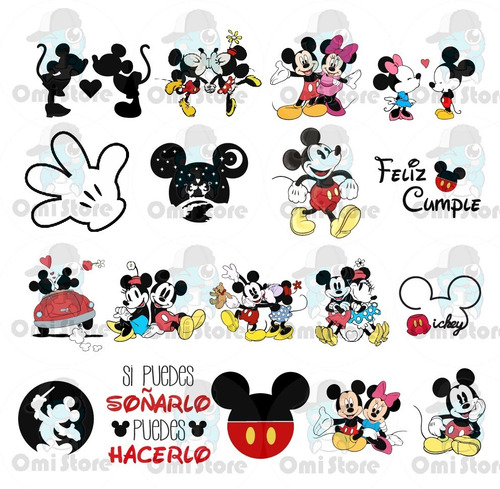 100 Mickey Mouse Png + 20 Fondos Para Sublimar Pack