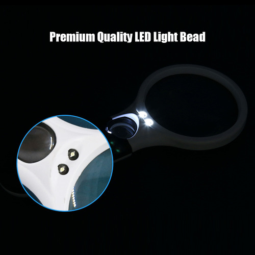 Lupa Led 2.5x 45x For Lectura, Joyería, Mapas Y