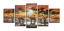Comprar Cuadros Modernos Tripticos Paisajes Africano Pintados A Mano