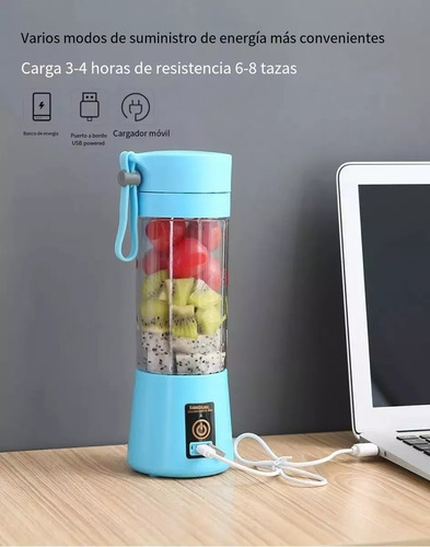 Mini Licuadora Portátil Usb Recargable 380ml Juice Blender A