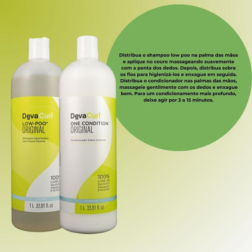 Devacurl Low-poo Original Kit Shampoo E Condicionador 1l