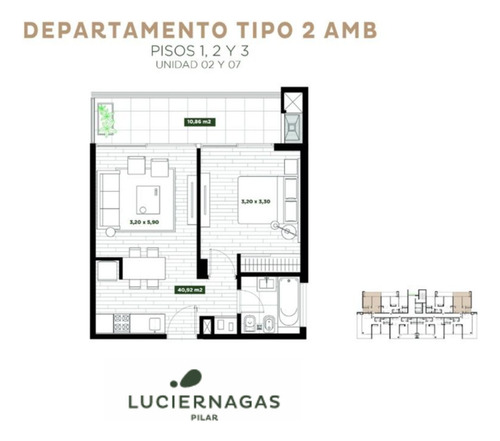 Imperdible Alquiler En Pilar Departamento 2 Amb. Con Balcón Y Vista A Jardines Complejo Luciérnagas