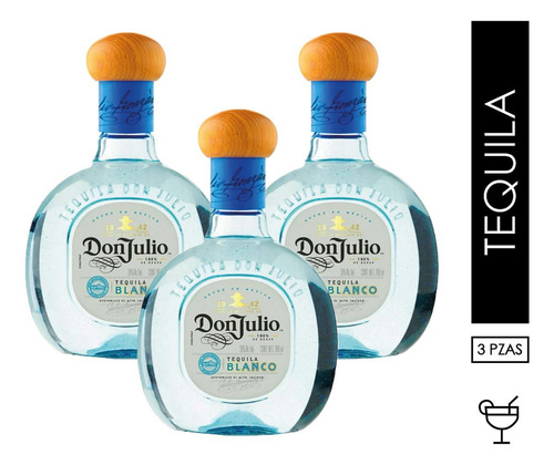 Paquete De 3 Tequila Don Julio Blanco 700 Ml