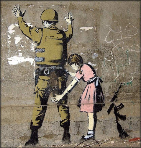 Imagem 1 de 1 de Poster Grafite Banksy Foto 50x55cm Para Decorar Sala Quarto