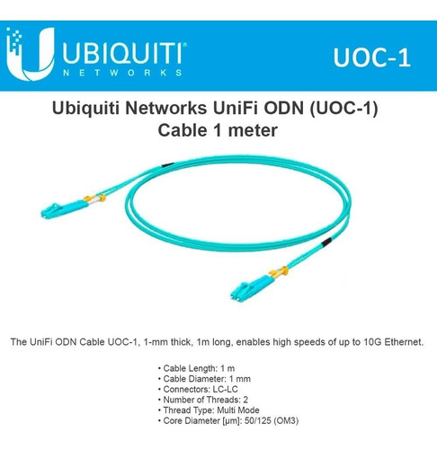 Imagen 2 de 4 de Cable De Conexion Ubiquiti Uoc-1 Lc Duplex 1m Fibra Optica