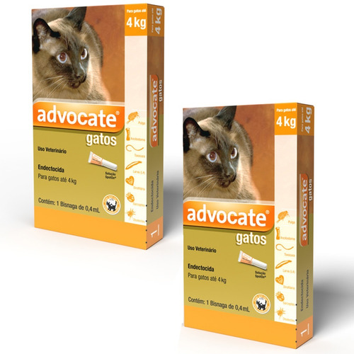 2 Advocate Gatos Até 4 Kg Antipulgas Envio Imediato Com Nf