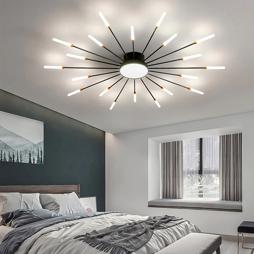 Paflon Led Circulo Moderno Luminária Mesa 20 Pontas Sala Teto Sobrepor Com Adaptação Luxo Chip Led Casa Attract 4x4sc
