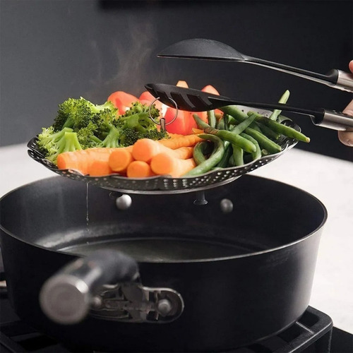 Imagem 2 de 3 de Cesto Cozimento A Vapor Inox Cozinhar Legumes Verduras Fruta