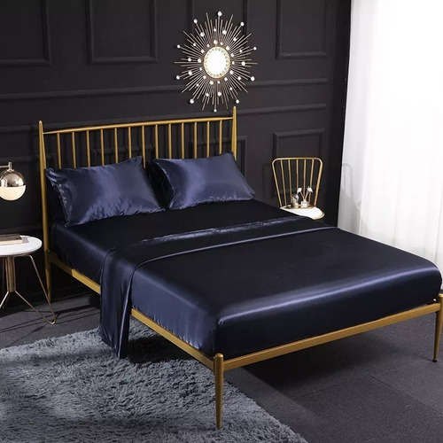 Conjunto De Cama Doble Matrimonial Juego De Seda De 4piezas