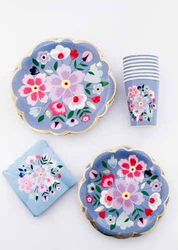 Platos Desechables Florales