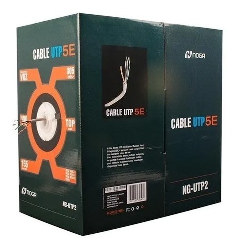 Imagen 3 de 5 de Bobina Rollo Cable Red Utp Noga Cat 5e 305 Metros Interior