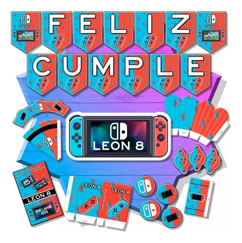 Kit Imprimible Nintendo Switch Decoración Cumpleaños