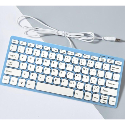 Teclado Con Cable Usb, Escritura Cómoda, Profesional, Azul