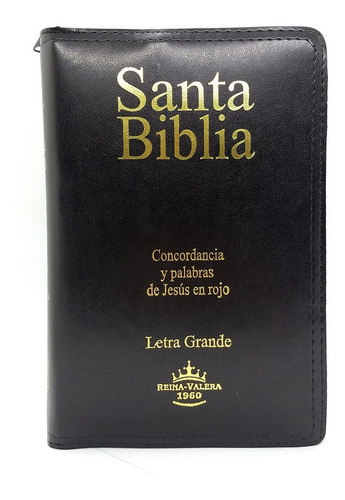 Biblia Reina Valera 1960 Con Cierre Y Letra Grande - Negro