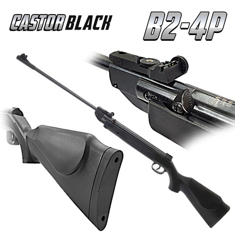 Imagen 5 de 10 de Rifle Aire Comprimido 5,5 Mm B2-4p Castor Mira 4x20 Funda