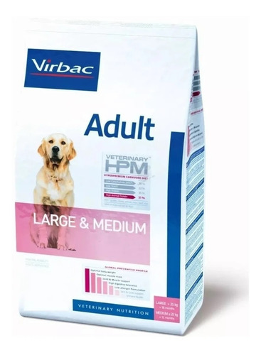 Alimento Dog Adult Large & Medium 12kg Hpm Virbac.