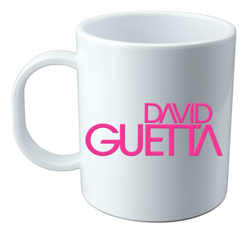 Taza Plástico Blanca Sublimada Personalizada David Guetta