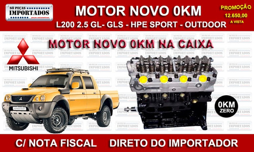 Imagem 1 de 9 de Motor Mitsubishi L200 2.5 Novo + Kit Peças Do Motor