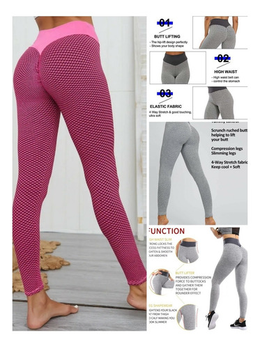 12 Legins Malla Mayon Deportivos Push Up Lycra Anticelulitis