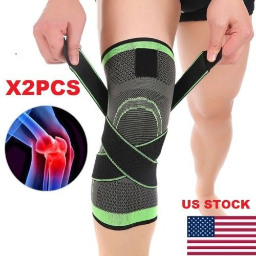 2x3d Tejido Deporte Presurización Rodilla Pad Apoyo Soporte 