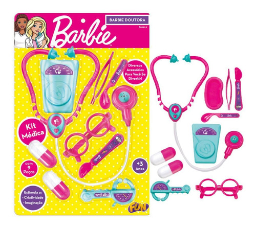 Kit De Médico Barbie Doutora Blister Fun Divirta-se F00579