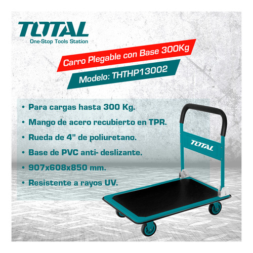 Imagen 3 de 6 de Carro plegable con base 300 kg. Total