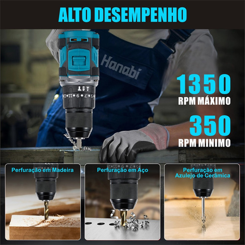 Parafusadeira Furadeira De Impacto 2.0ah 16.8v Sem Escova