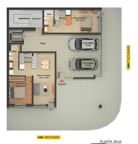 Imagen 2 de 6 de Venta Departamento 2 Dormitorios - Barrio Pichincha, Rosario