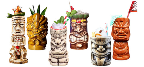 Pack 6 Vasos Tiki, Bar Cócteles 