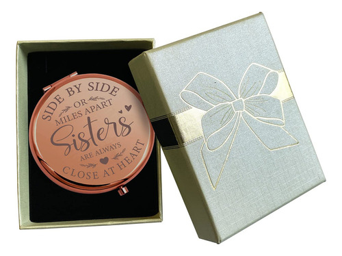 Para Hermanas, Maquillaje Compacto, Espejo De Oro Ros