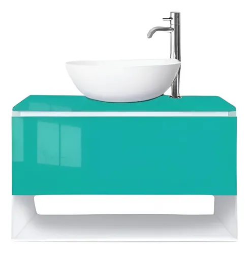 Mueble De Baño Colgante 90x45 Color Aguamarina