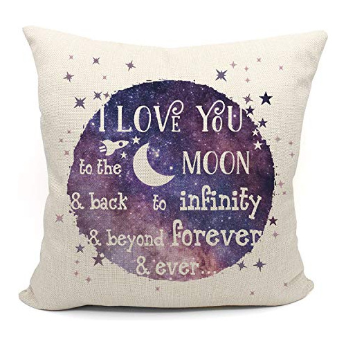 Fundas De Almohada  Te Amo Luna Y De Regreso  18x18, Fu...