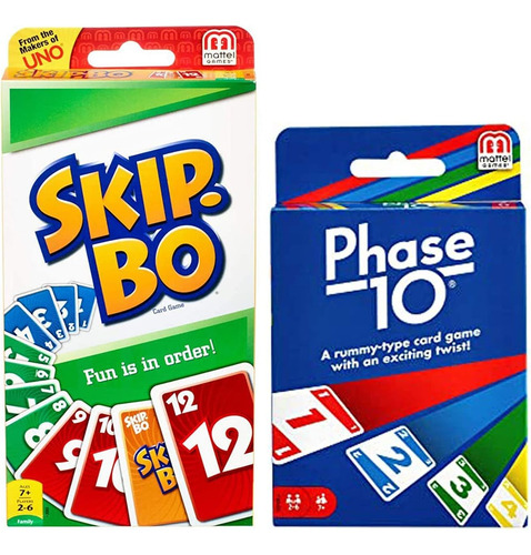 Juego De Cartas Mattel Phase 10 Con Juego De Cartas Skip-bo
