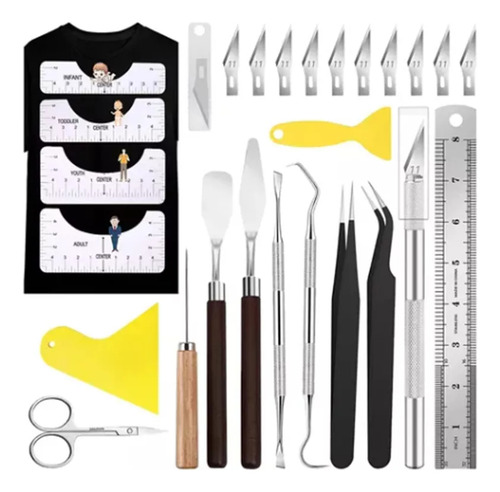 26 Pcs Kit De Desmalezado De Vinilo Regla Guía De Playera