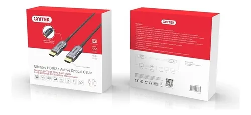 Cable Premium Hdmi 2.1 8k Fibra Optica 50 M 240hz Ps5 Unitek