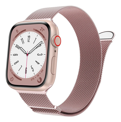 Correa De Metal Rosa Dor. P/apple Watch Ultra 9 8 7 38/41mm